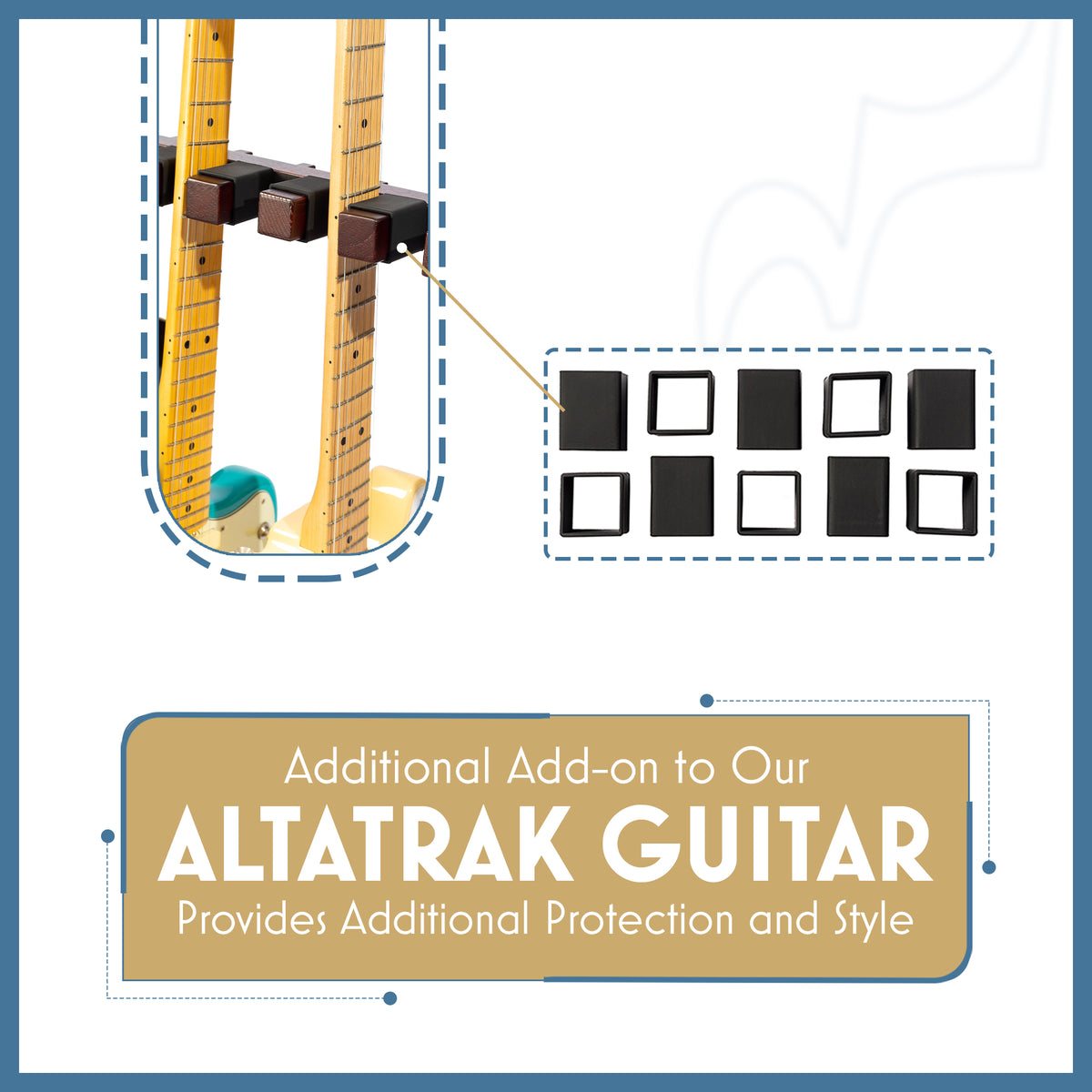 AltaTrak - Wood Guitar Rack - Silicone Guitar Protectors