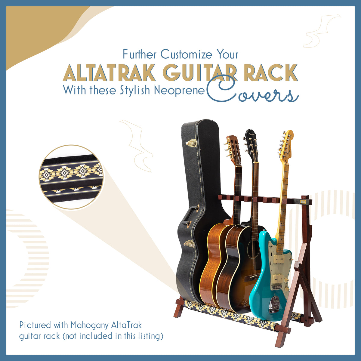 AltaTrak - Wood Guitar Rack - Cloth Covers