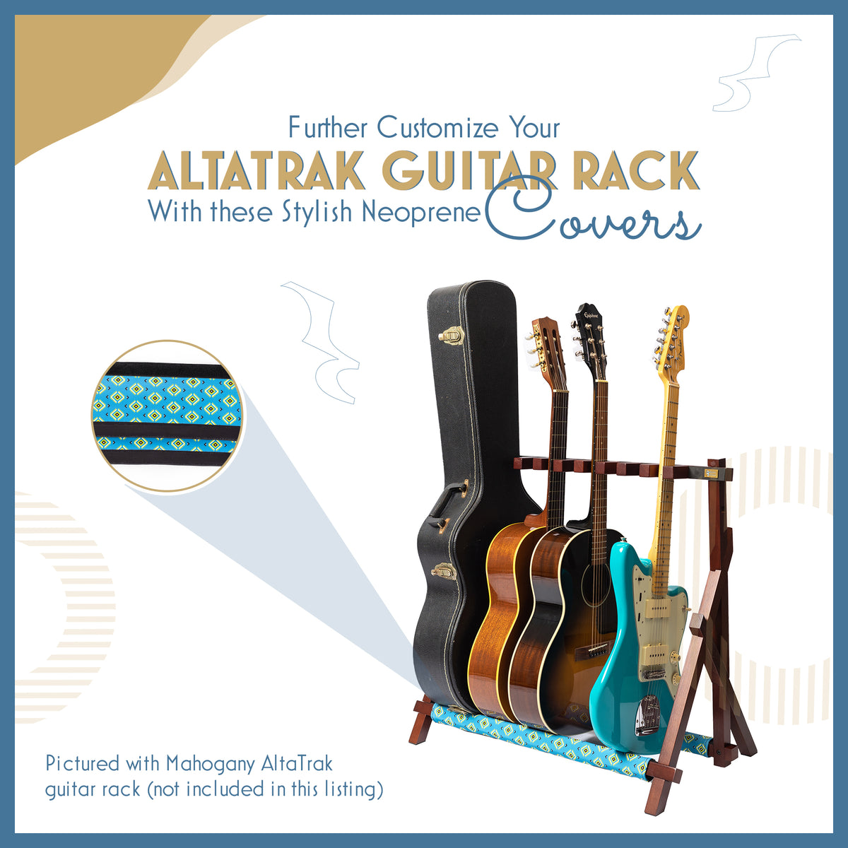 AltaTrak - Wood Guitar Rack - Cloth Covers